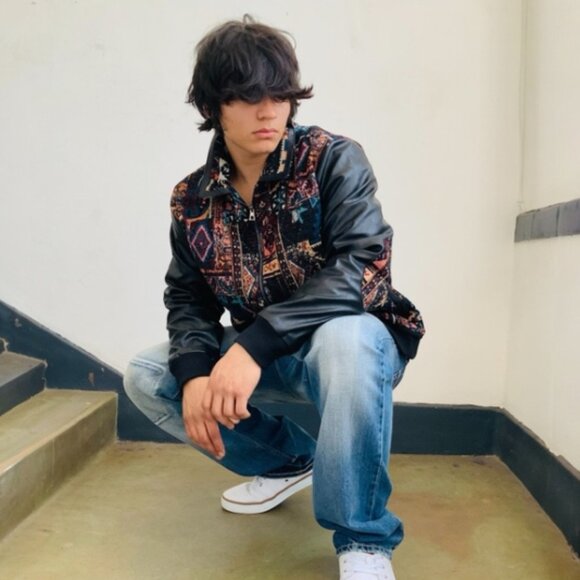 Men’s Tapestry Design Black Casual Jacket NWT - Picture 3 of 6